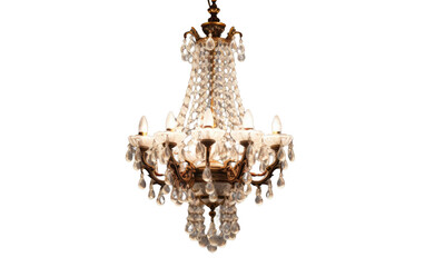 Minimalist Metal Chandelier Isolated on Transparent Background