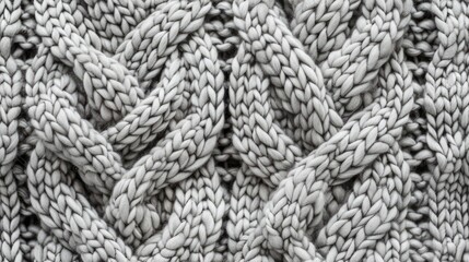 cable knitting stitch patterns, showcasing the texture and warmth of soft woolen handmade knitted clothes in a realistic image. SEAMLESS PATTERN