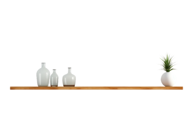 Minimalist Floating Shelf Concept Isolated on Transparent Background
