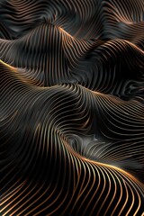 Fototapeta premium Copper Stripes on Black Texture