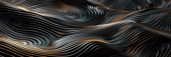 Copper Stripes on Black Texture