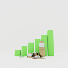 Illustration of money, business investment, banking system