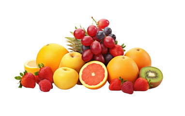 Juicy Fruits Assortment Isolated on Transparent Background