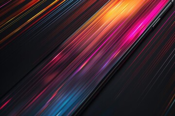 Abstract Colorful Lines on Dark Backdrop