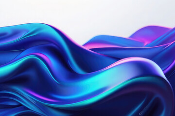 Abstract 3D liquid background,  Abstract fluid 3d render holographic iridescent neon curved wave in motion dark background. ai generated