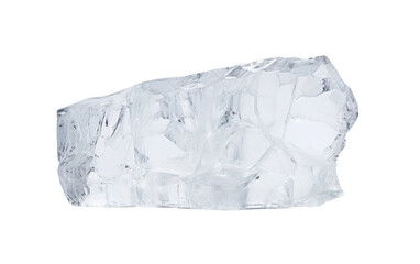 Elegant Melting Ice Piece Isolated on Transparent Background