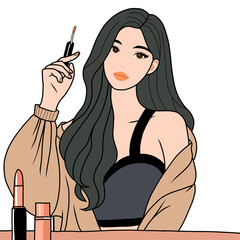 isolated fashionable young woman illustration