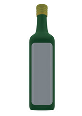 Bottle polygonal icon isolated on white background. Vector illustration. Bottle of red wine icon in outline style isolated on white background. Wine production symbol stock vector illustration. 3D.