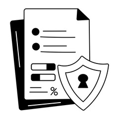 A line icon of confidential information 
