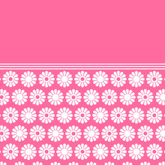 Mid Century Modern Pink And White Cute Daisy Flowers Pattern