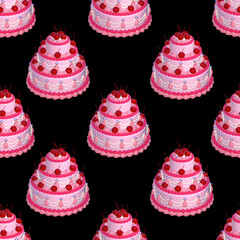 seamless pattern with layering cake