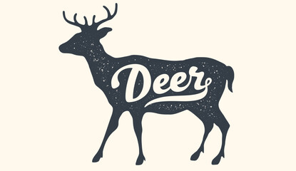 Deer. Lettering, typography - 768702048