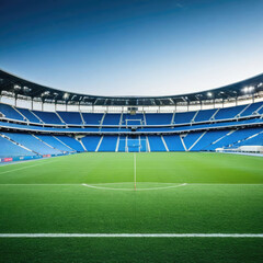 Football stadium empty soccer field