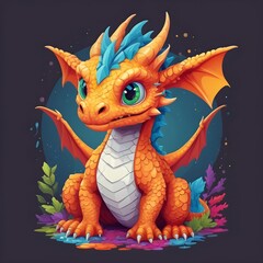 Whimsical Baby Dragon Illustration