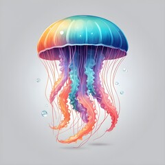 Mystical Jellyfish Floating in Water