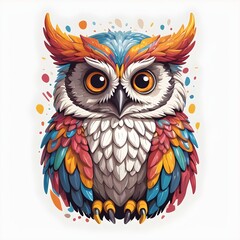 Majestic Multicolored Owl Portrait 