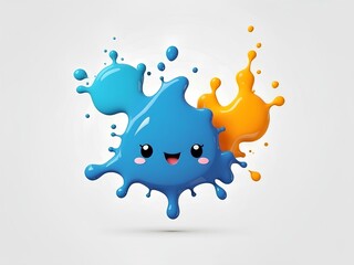 Obraz premium illustration of splash of paint with smile isolated on white background, ready for design 