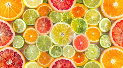 Radiant Citrus Fruits Arrangement A Vibrant Summer Kaleidoscope
