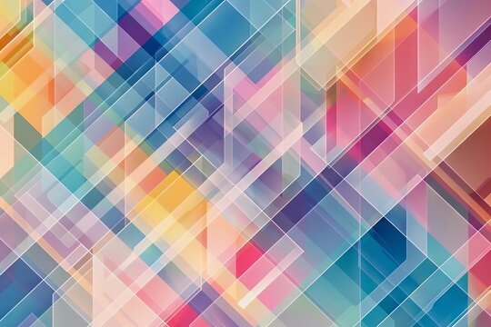 Colorful abstract geometric pattern with overlapping shapes and transparency, creating a modern and dynamic design, vector