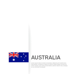 Australia flag background. State patriotic australian banner, cover. Document template with australia flag on white background. National poster. Business booklet. Vector illustration, simple design