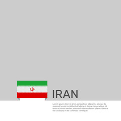Iran flag background. State patriotic iranian banner, cover. Document template with iran flag on white background. National poster. Business booklet. Vector illustration, simple design