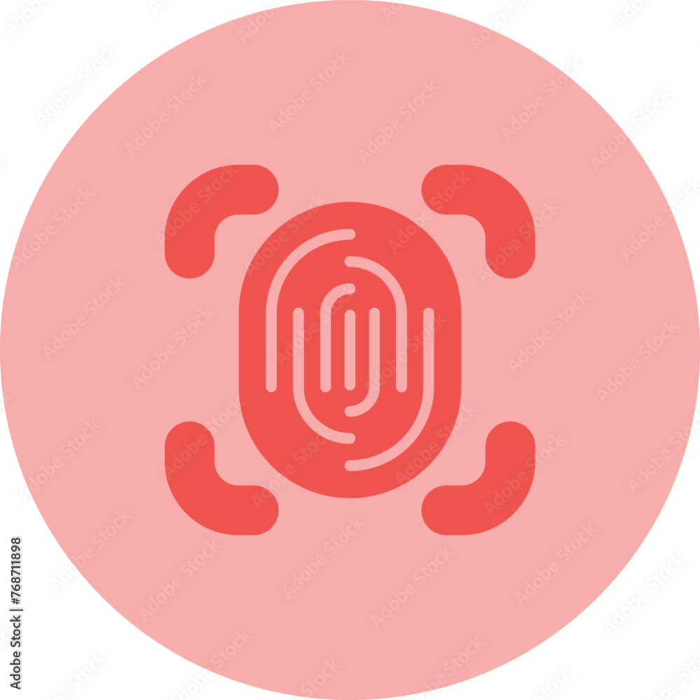 Sticker fingerprint scanner vector icon