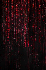 Red Digital Rain on Black Background