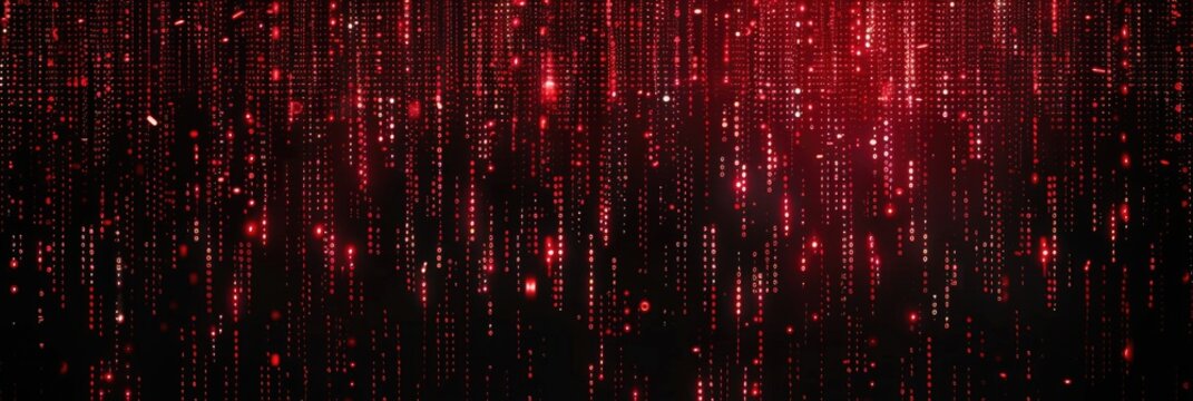 Red Digital Rain on Black Background