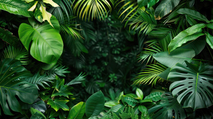 Hojas Tropicales con Espacio para Diseño.
Marco natural de hojas verdes tropicales con espacio central abierto, ideal para gráficos adicionales, simbolizando armonía y creatividad en diseño sostenibl