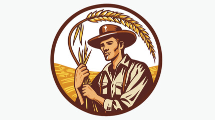 a farmer holding wheat crop harvest