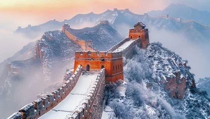 Rolgordijnen The Great Wall of China, a panoramic view © Intel
