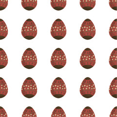 Illustration on theme seamless celebration holiday Easter with hunt colorful bright eggs