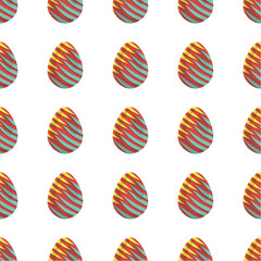 Illustration on theme seamless celebration holiday Easter with hunt colorful bright eggs