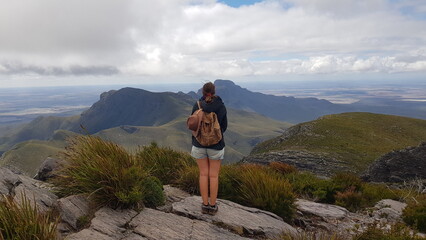 Fototapeta premium Female hiker in the mountains