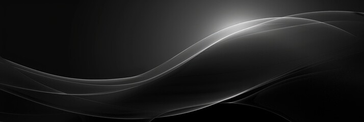 Abstract Black Waves on Dark Background