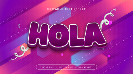 Orange white and yellow hola 3d editable text effect - font style © QalamVision