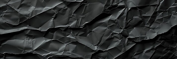 Obraz premium Textured Black Crumpled Paper Background