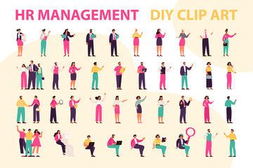 HR management set. Vector illustration.