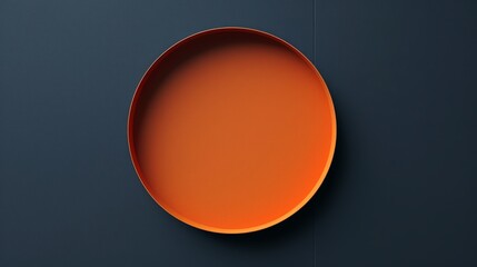 The solid orange circle stands out against the minimalist dark blue background in the top view. Simple yet eye-catching and modern elements. This makes it suitable for a variety of designs.