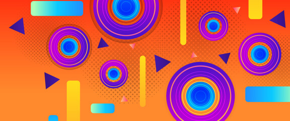 Fototapeta premium COLOR vector minimalist simple abstract gradient geometric banner. Graphic design element modern style concept for background, banner, flyer, card, wallpaper, cover, brochure