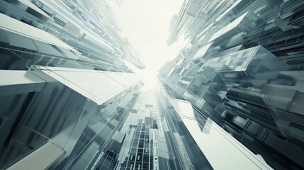 Fototapeta na wymiar White SciFi Megastrucutre Cityscape Background created with Generative AI Technology