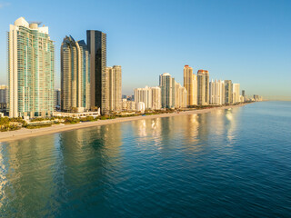 Fototapeta na wymiar Aerial of the Coast Line, Beach.Sunny Isles Beach, .North Miami, Florida,USA