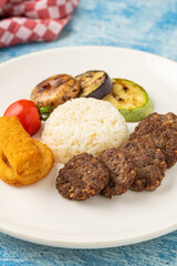 Turkish meatball traditional kofte. Spicy meatballs Kebab or Kebap