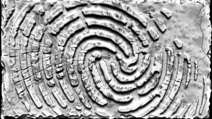 Fototapeta na wymiar a fingerprint encircled on white paper