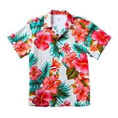 floral hawaiian shirt lies, png file of isolated cutout object on transparent background