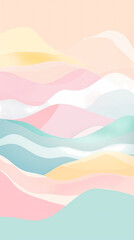 Abstract background with wavy lines in pastel colors. Vector illustration.