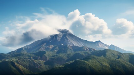 Mountain landscape with clouds and blue sky. Panoramic view - Powered by Adobe