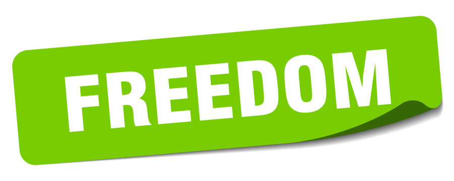 freedom sticker. freedom label