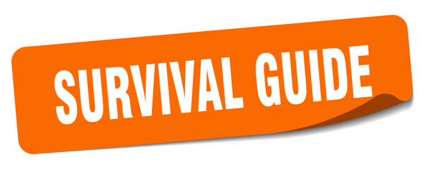 survival guide sticker. survival guide label