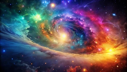 Foto op Canvas Distant multicoloured galaxy cosmos in space © vectorize